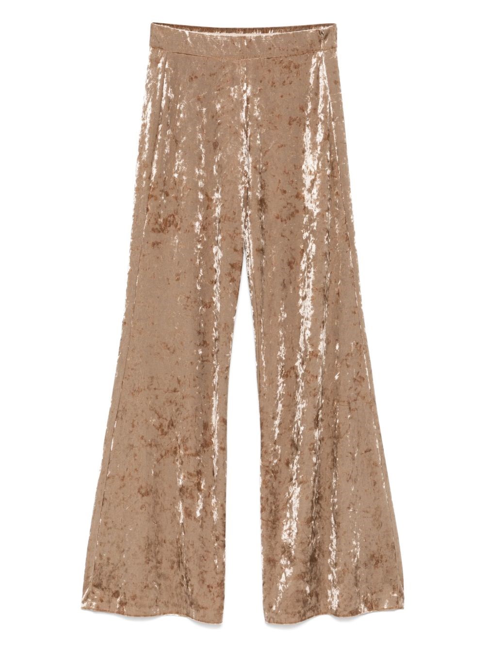 Forte Forte High Waist Flared Velvet Trousers In Neutral