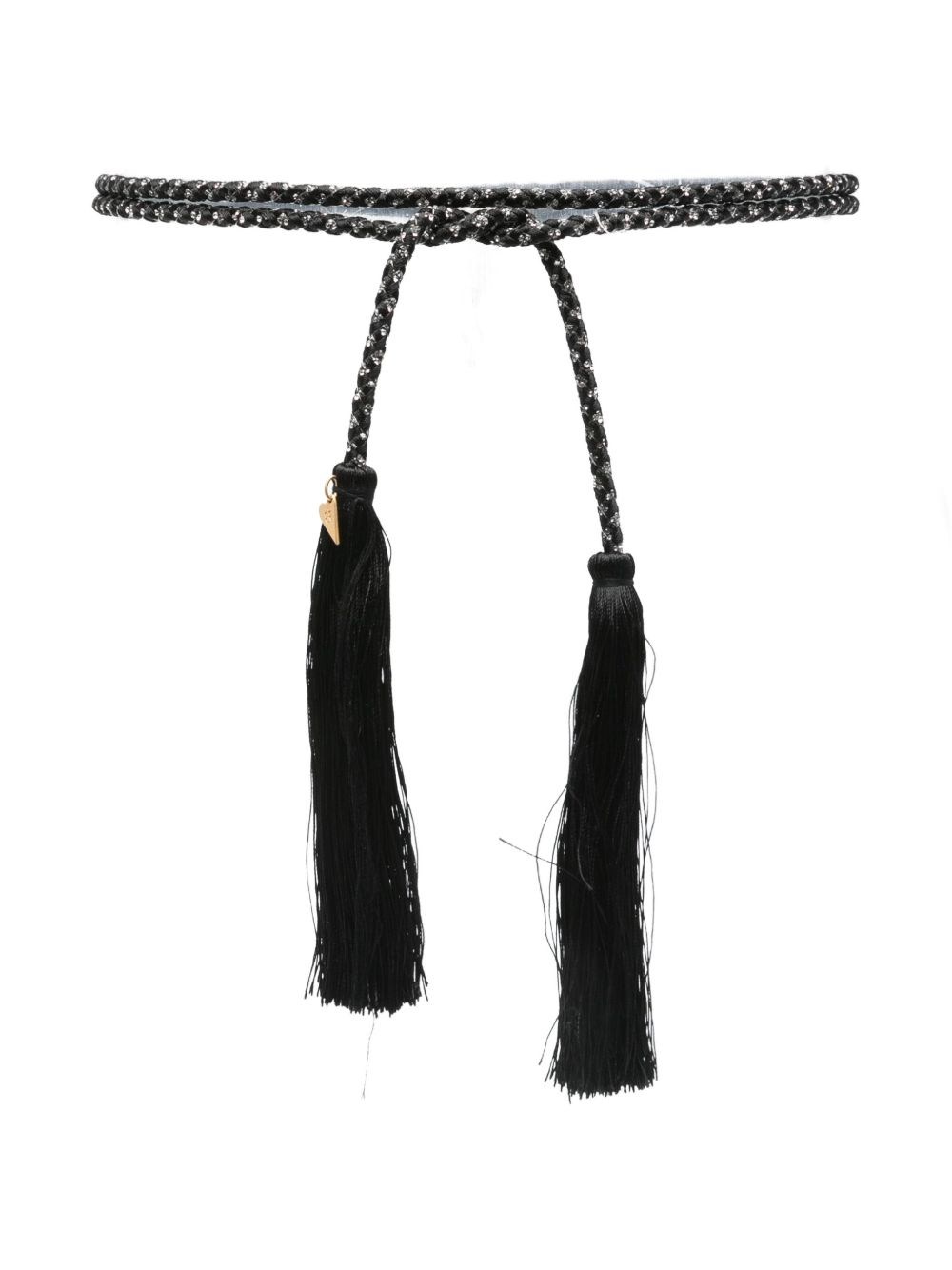 Forte Forte Crystal And Tassels Belt In Black