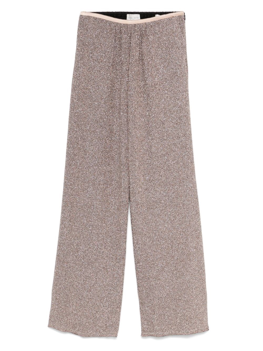 Forte Forte Lurex Wide-leg Trousers In Pink
