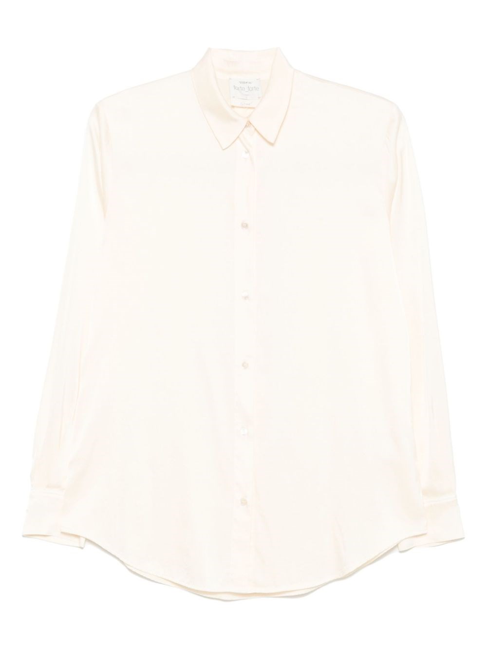 Forte Forte Essential Heavy Stretch Silk Satin Shirt In Multi