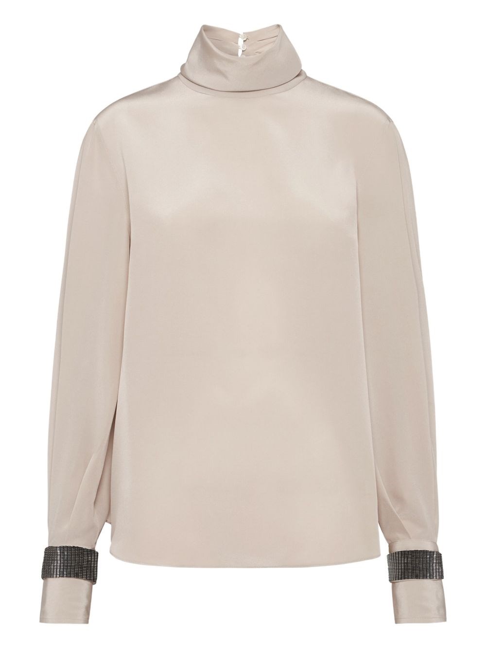 Brunello Cucinelli Silk Top In Sand