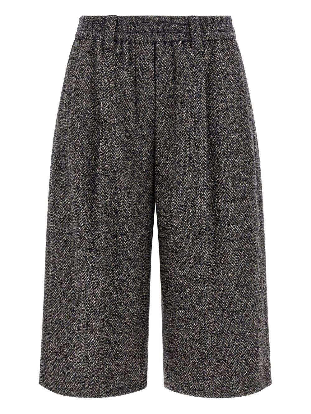 Brunello Cucinelli Wool Bermuda Shorts In Blue