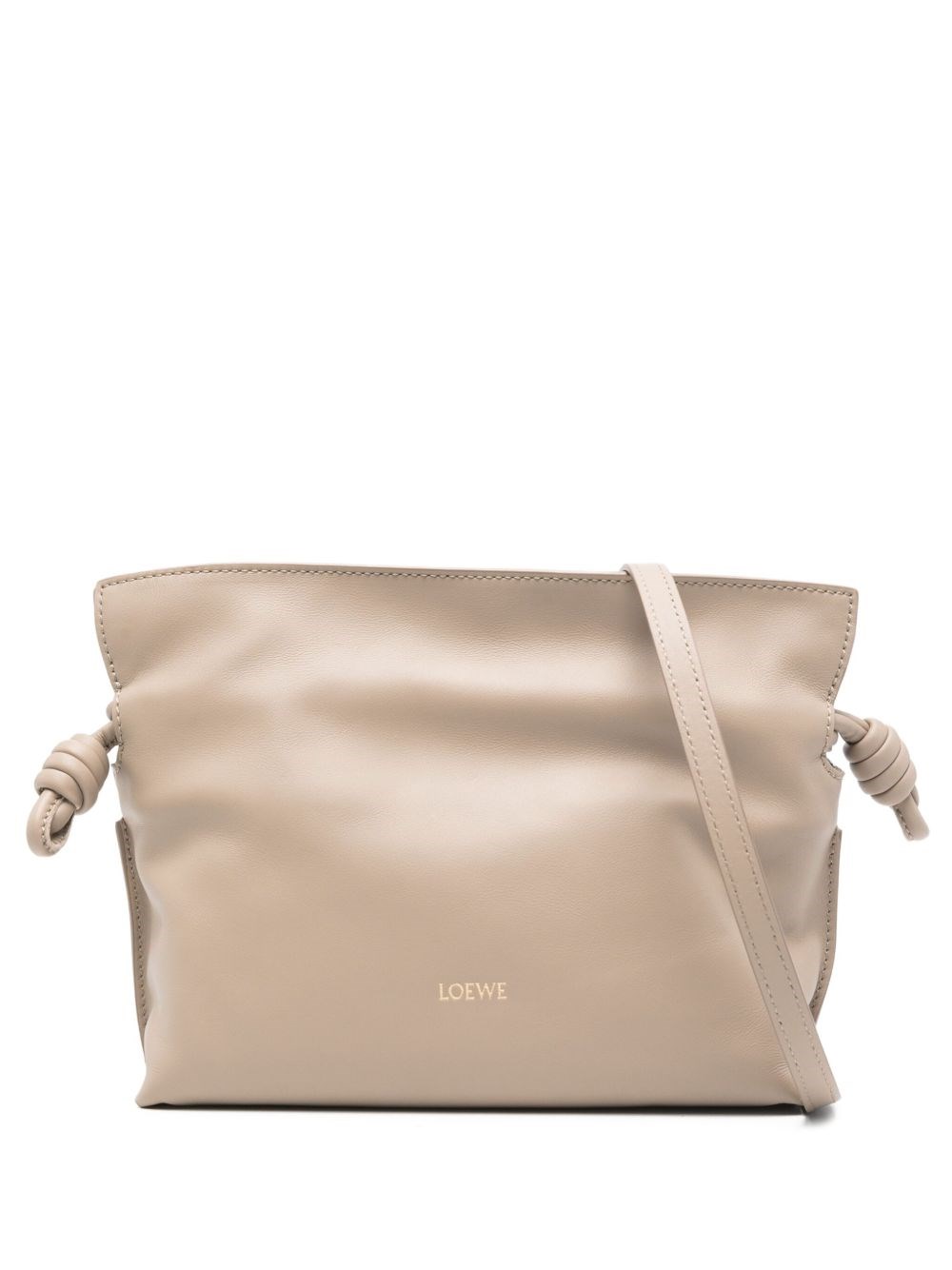Loewe Flamenco Mini Leather Clutch In Sand