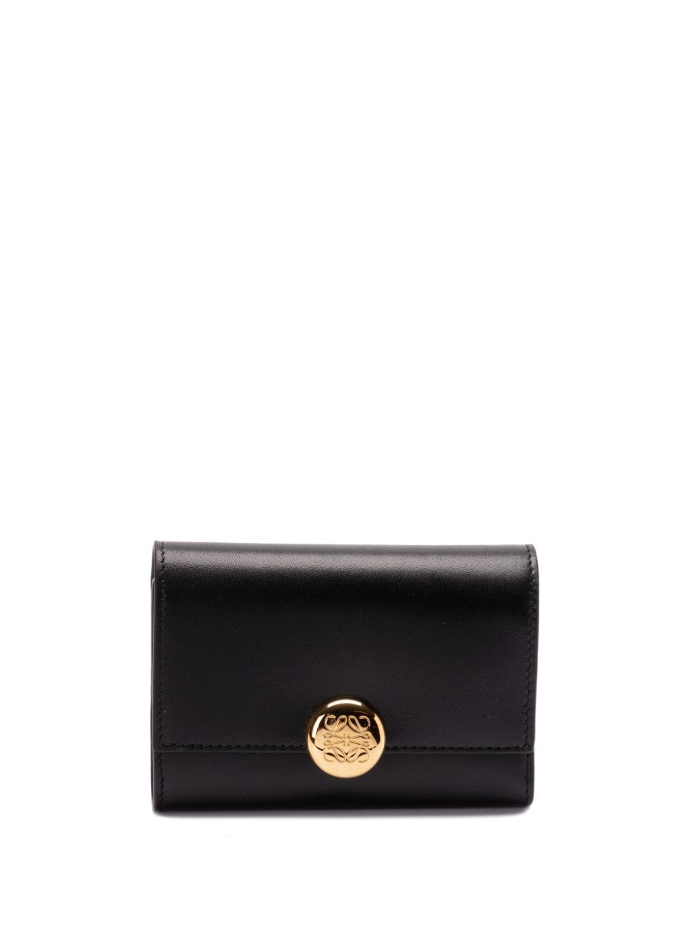 Loewe Pebble Small Leather Wallet In Black
