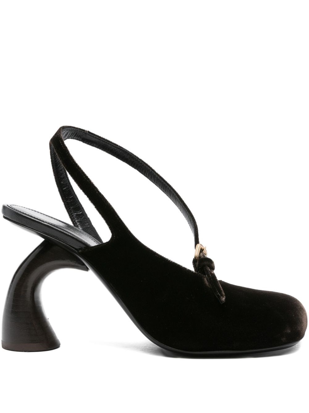 Dries Van Noten Capsule Leather Velvet Sandals In Brown