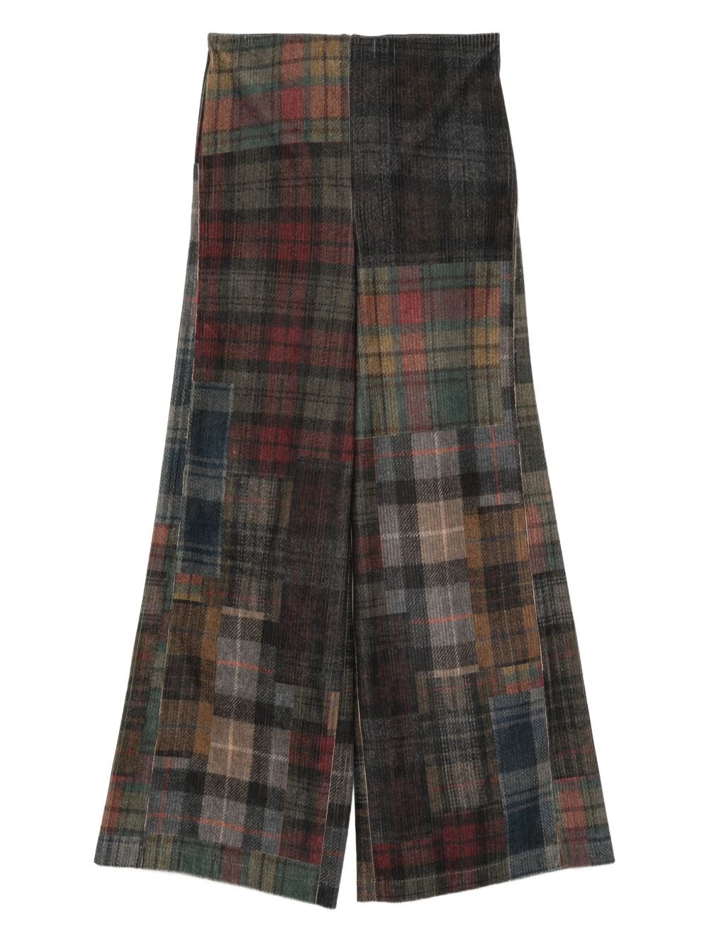 Bye Patchwork Design Trousers In Gray