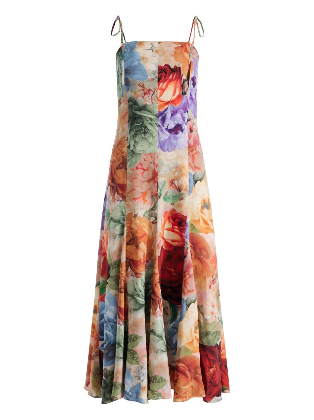 Alice And Olivia Jeanette Midikleid Mit Blumen-print In Multi