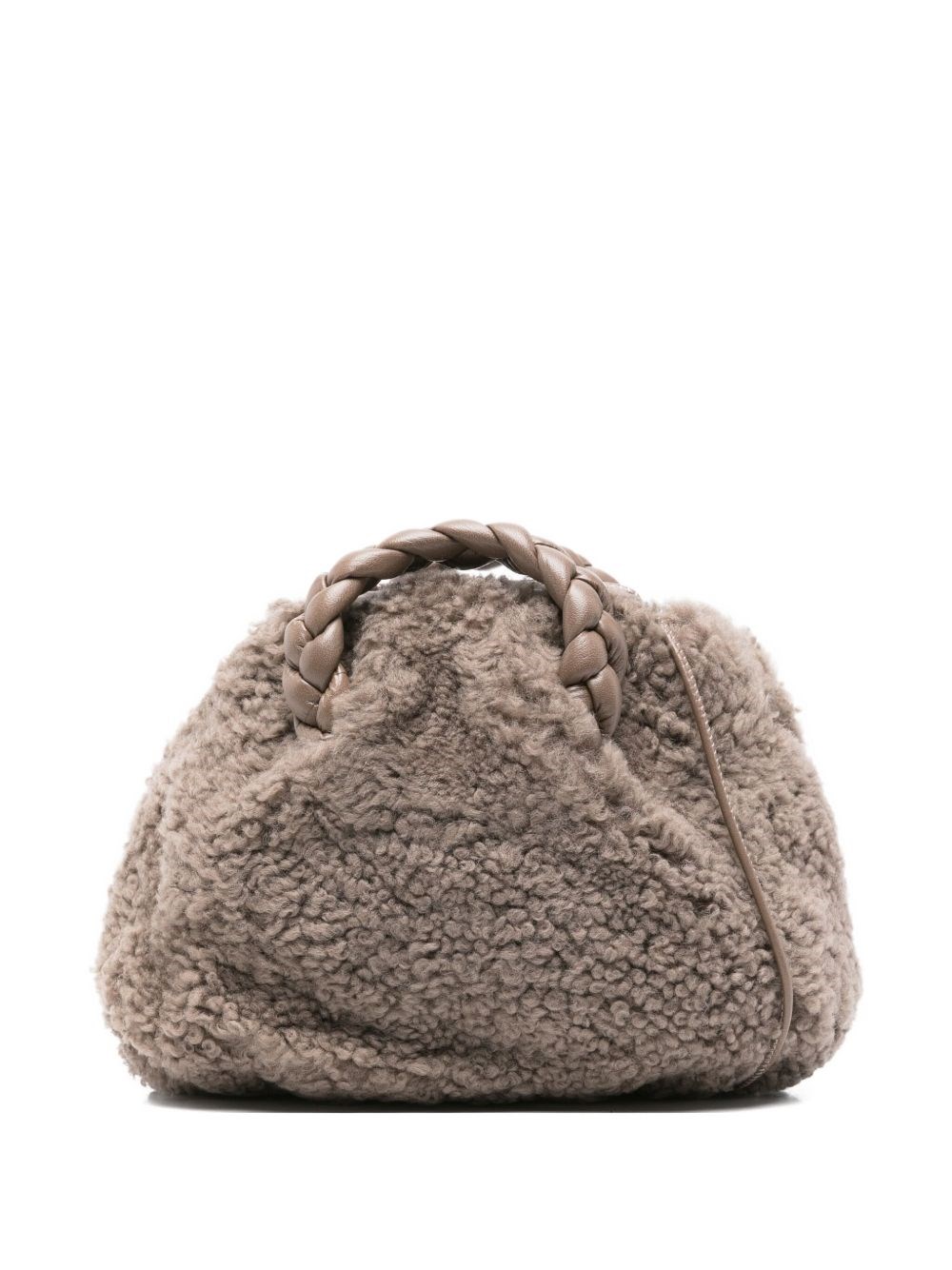 Hereu Mini Bag With Braided Handles And Top Handle In Gray