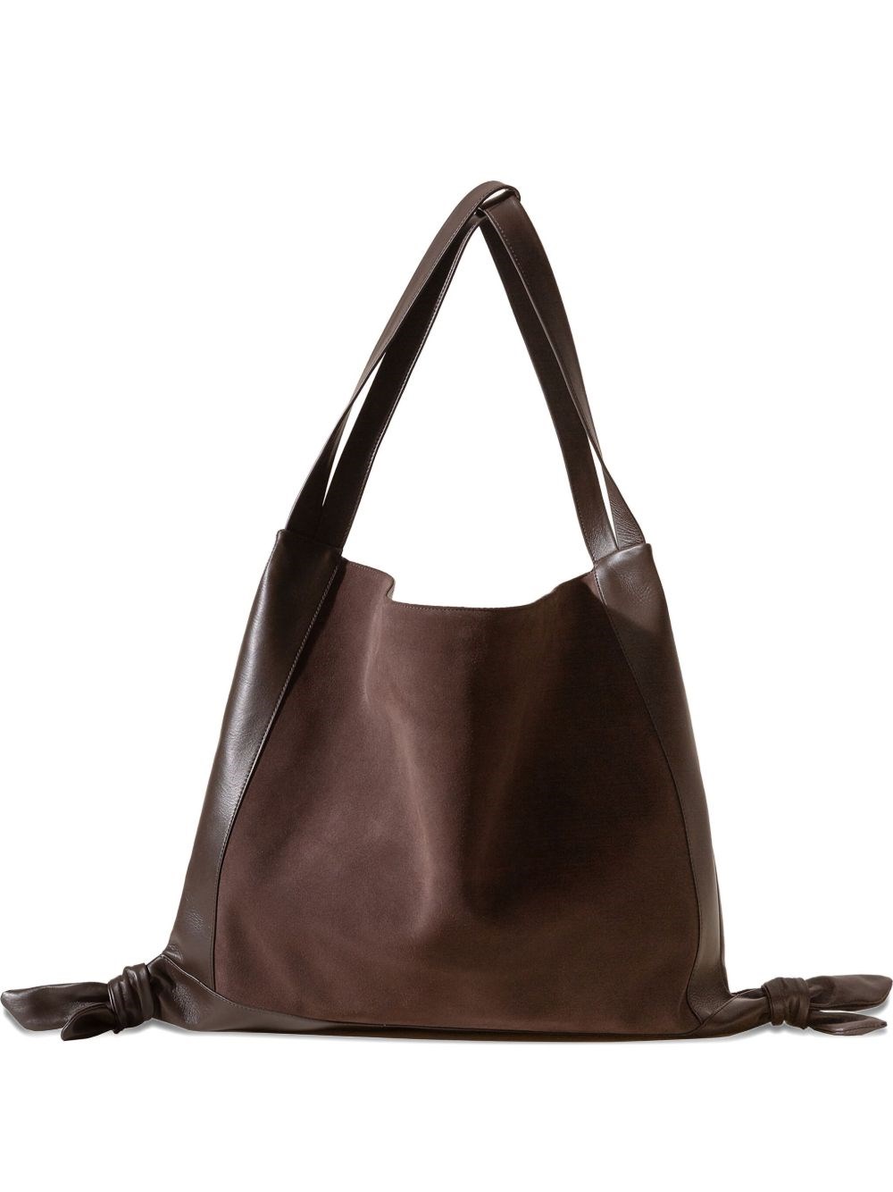 Hereu Knotted-detail Leather Shoulder Bag In Brown