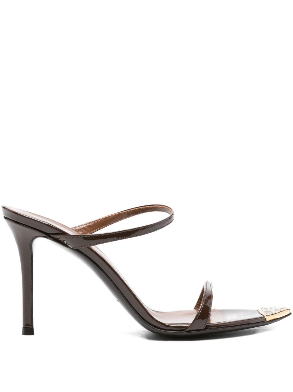 Giuseppe Zanotti Intriigo Patent Leather Sandals In Brown