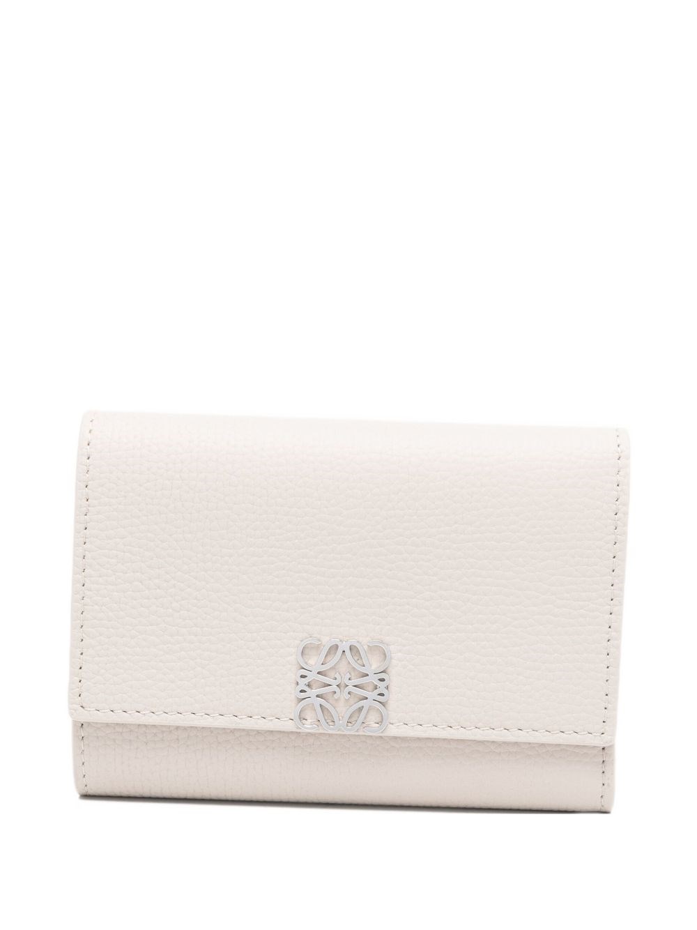 Loewe Anagram Small Leather Wallet In White