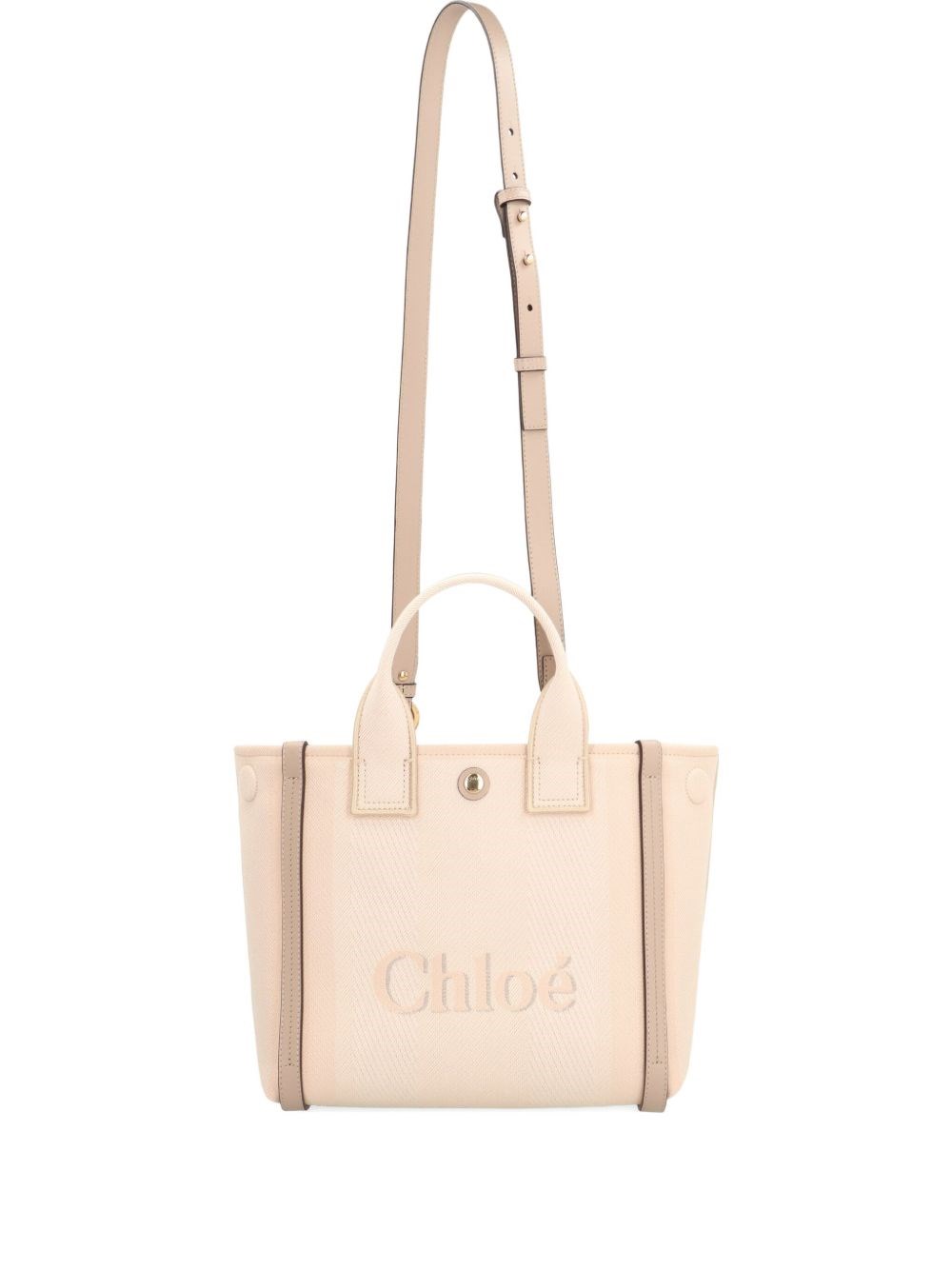 Chloé Chloè Carry Small Canvas Tote Bag In Sand