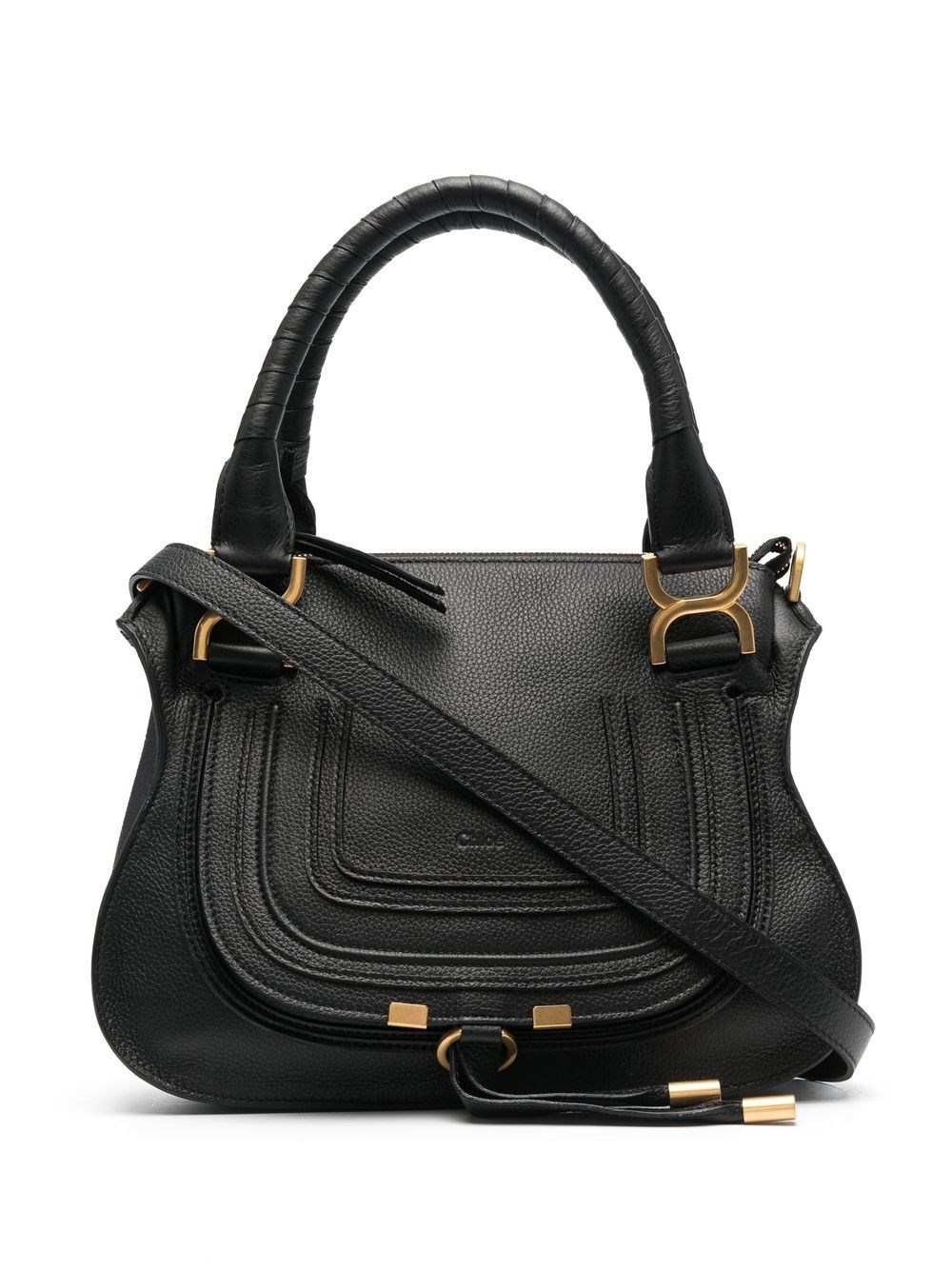 Chloé Women Marcie Small Leather Handbag In Black