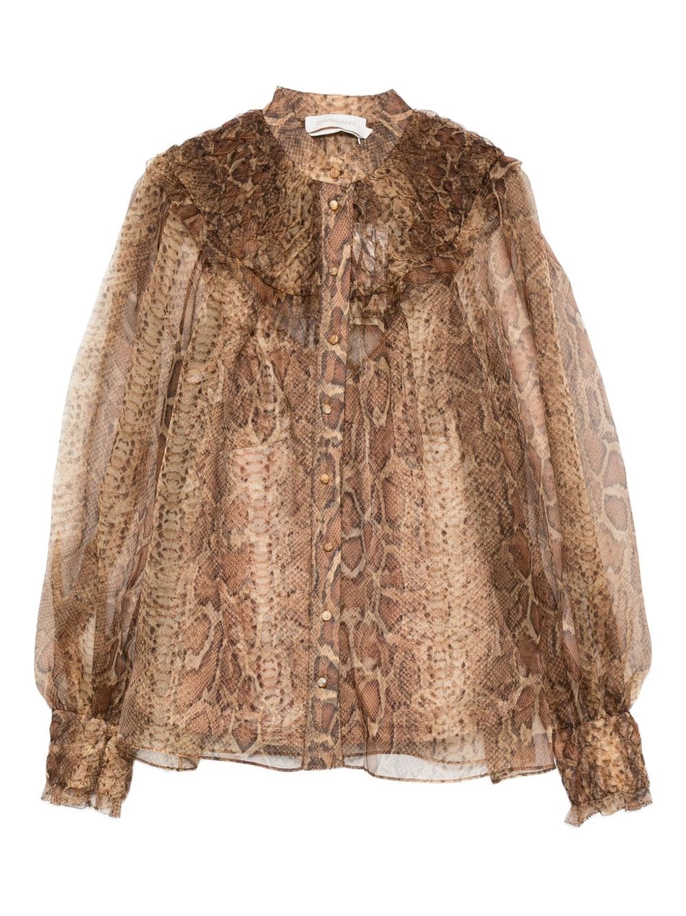 Zimmermann Hypnotic Smocked Blouse In Brown