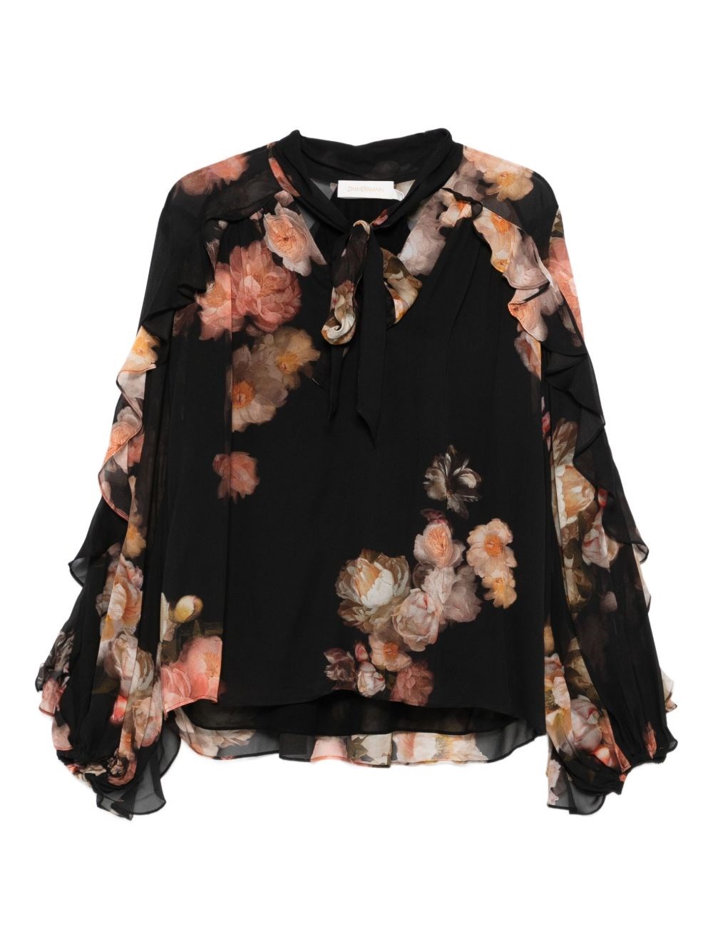 Zimmermann Hypnotic Printed Blouse In Black