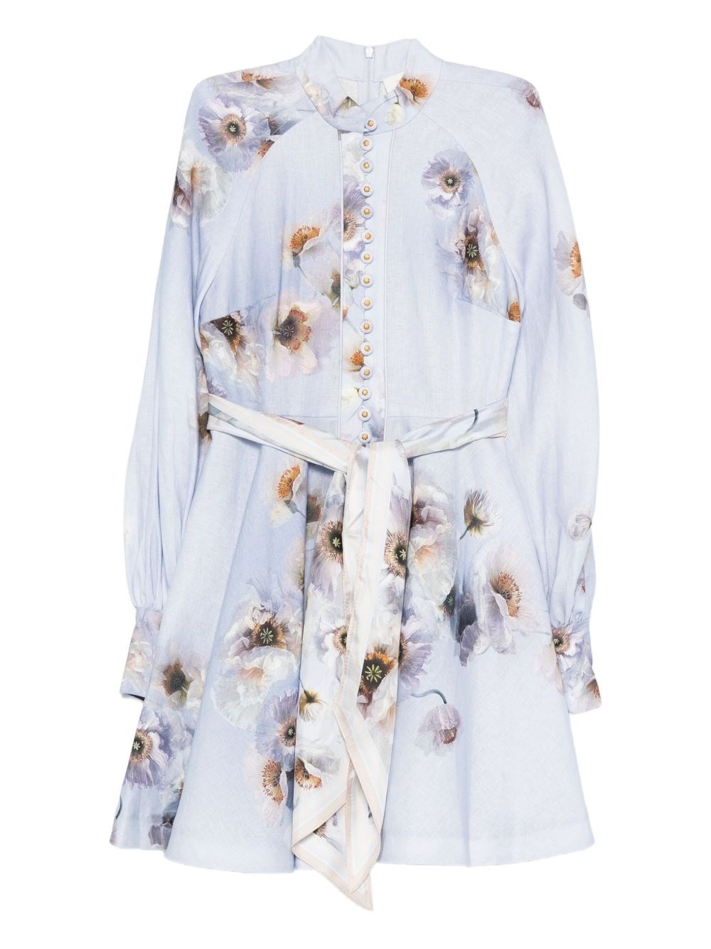 Zimmermann Hypnotic Linen Shirtdress In Purple