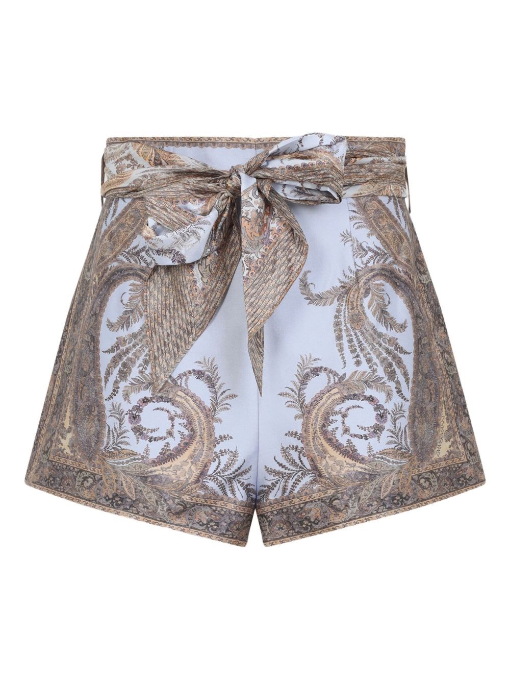Zimmermann Silk And Cotton Printed Shorts In Blue