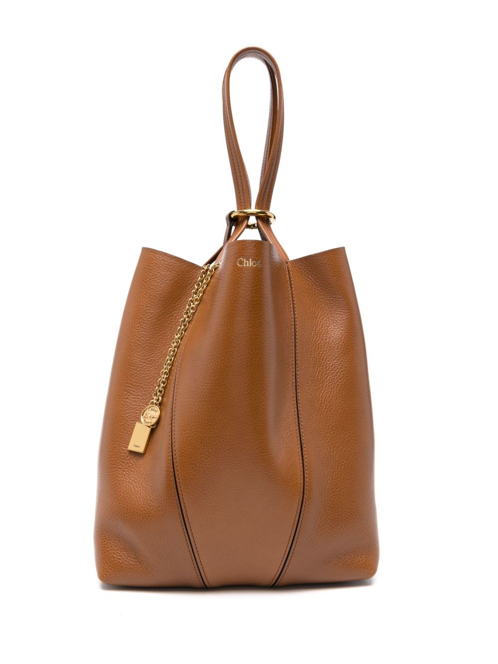 Chloé Spin Medium Tote Bag In Brown