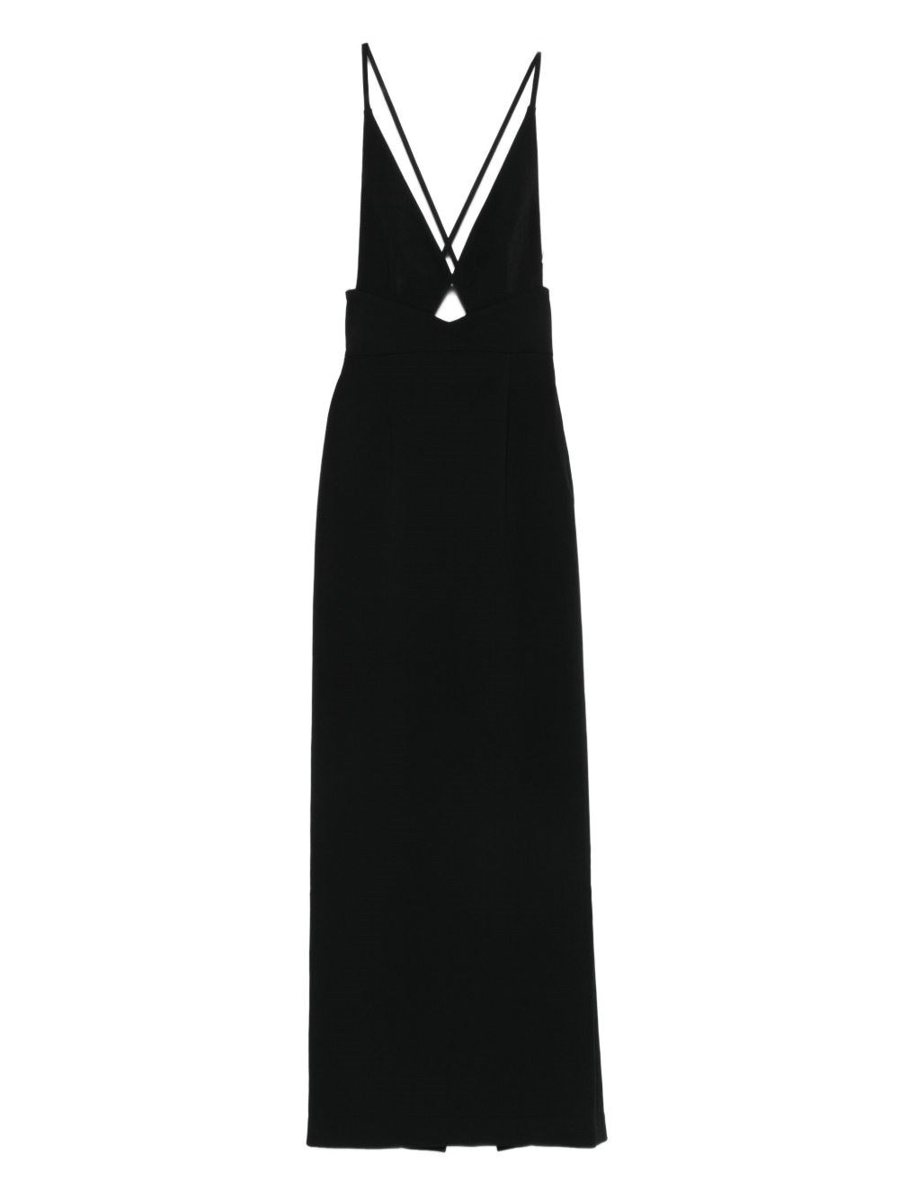 Solace London Milly Cross-back Maxi Dress In Black