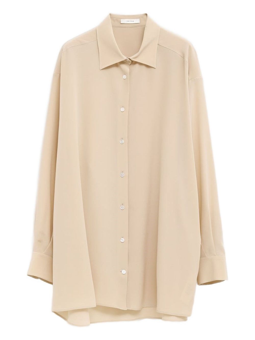 The Row Andra Oversized Silk Shirt In Neutral