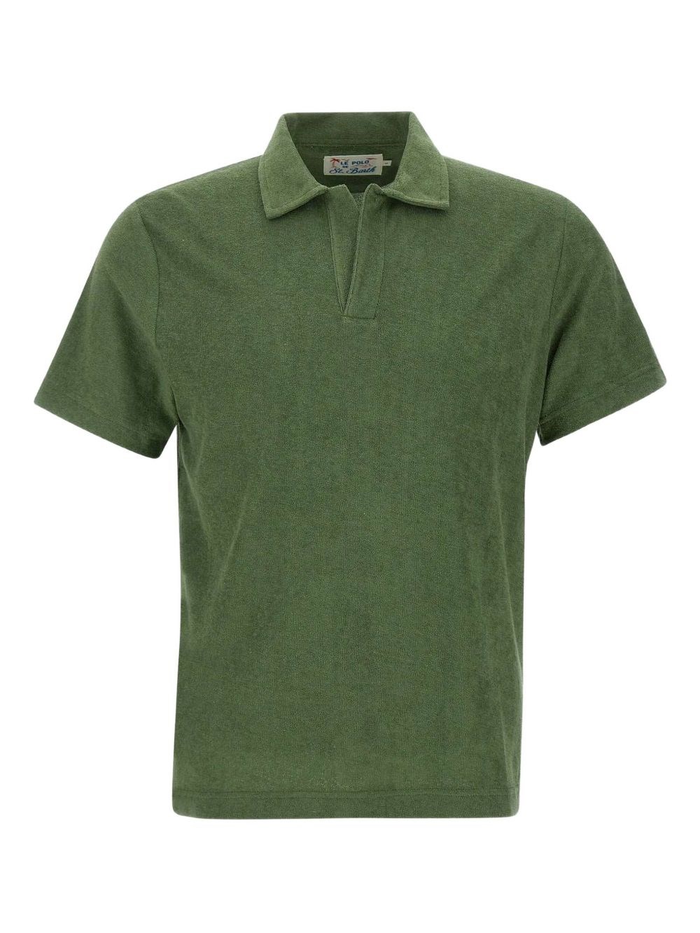 Mc2 Saint Barth Soft Texture Split Neck Polo In Green
