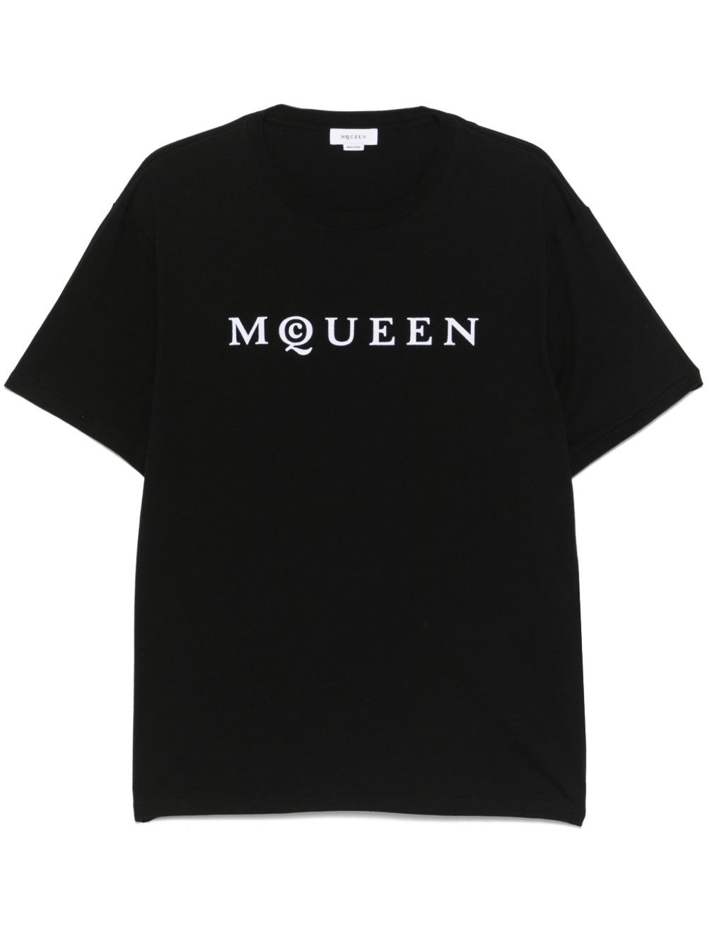 Alexander Mcqueen Logo Print Crewneck T-shirt In Black