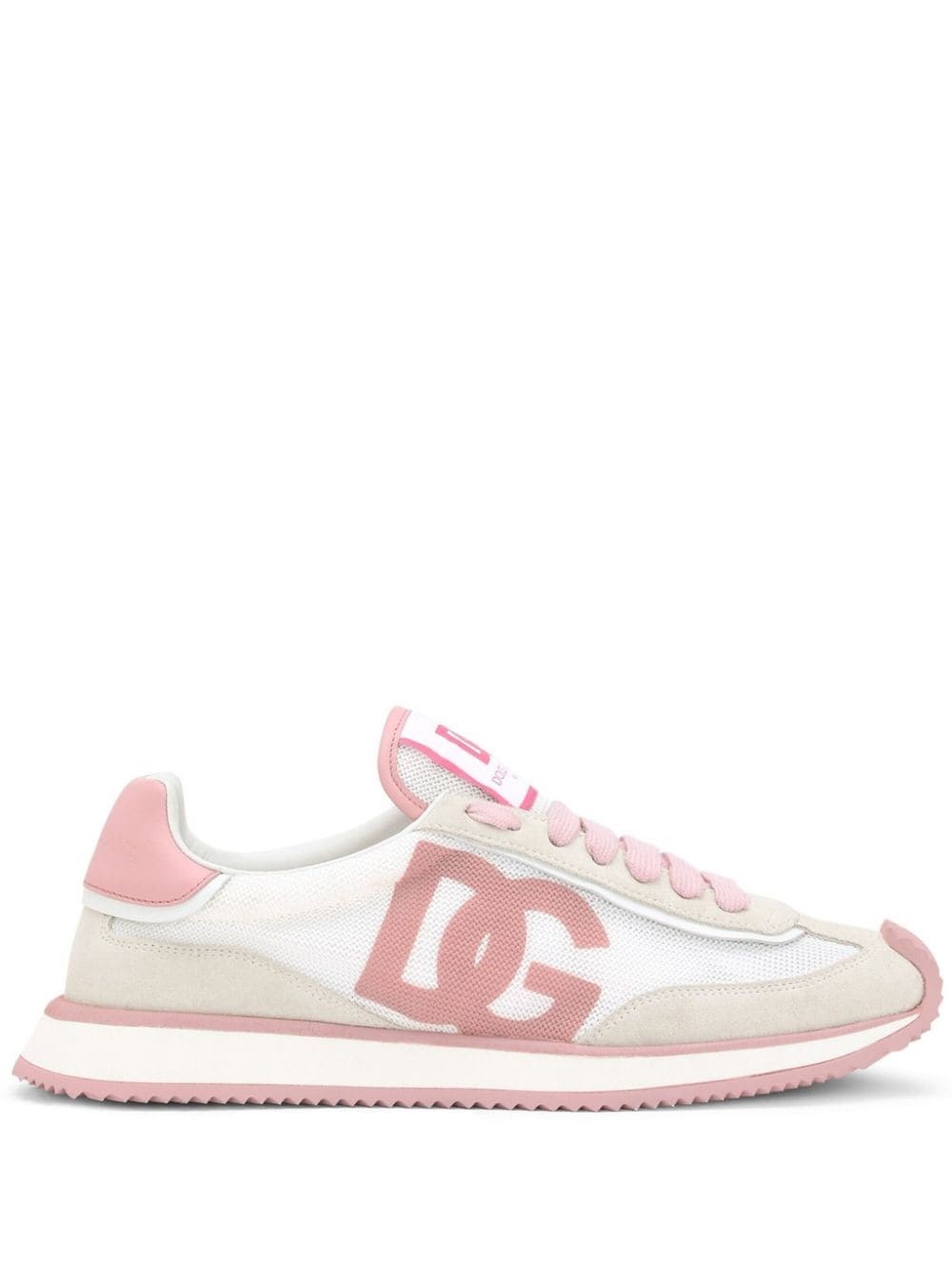 Dolce & Gabbana Mixed-material Dg Cushion Sneakers In Pink
