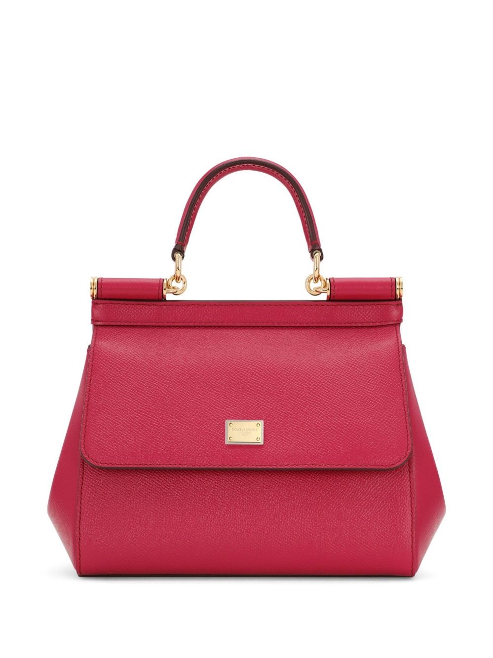 Dolce & Gabbana Fuchsia Sicily Medium Leather Handbag In Pink