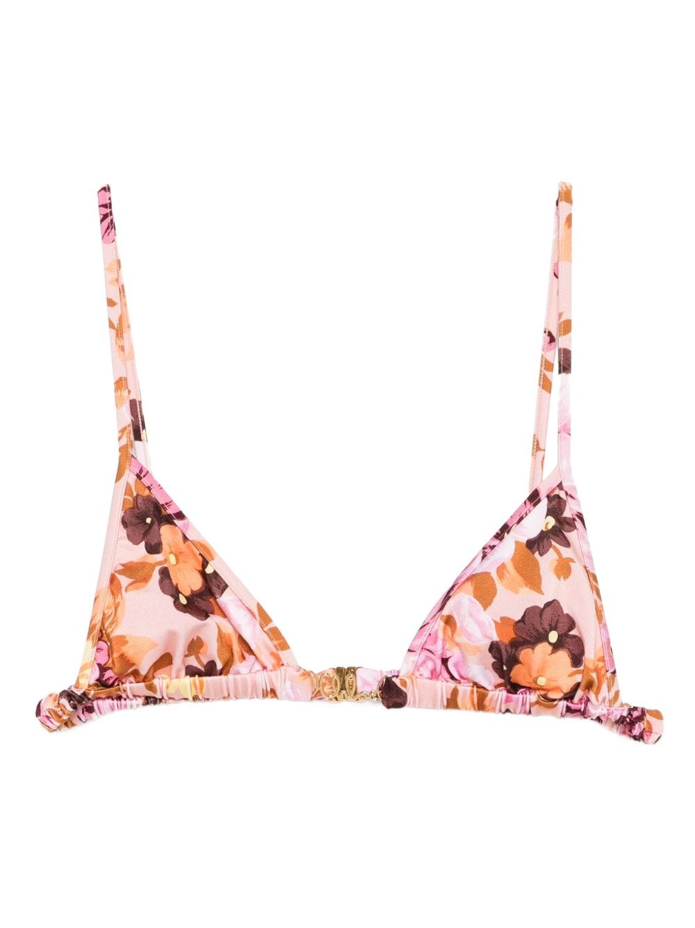 Chloé Floral Triangle Bikini Top With Adjustable Straps In Multi