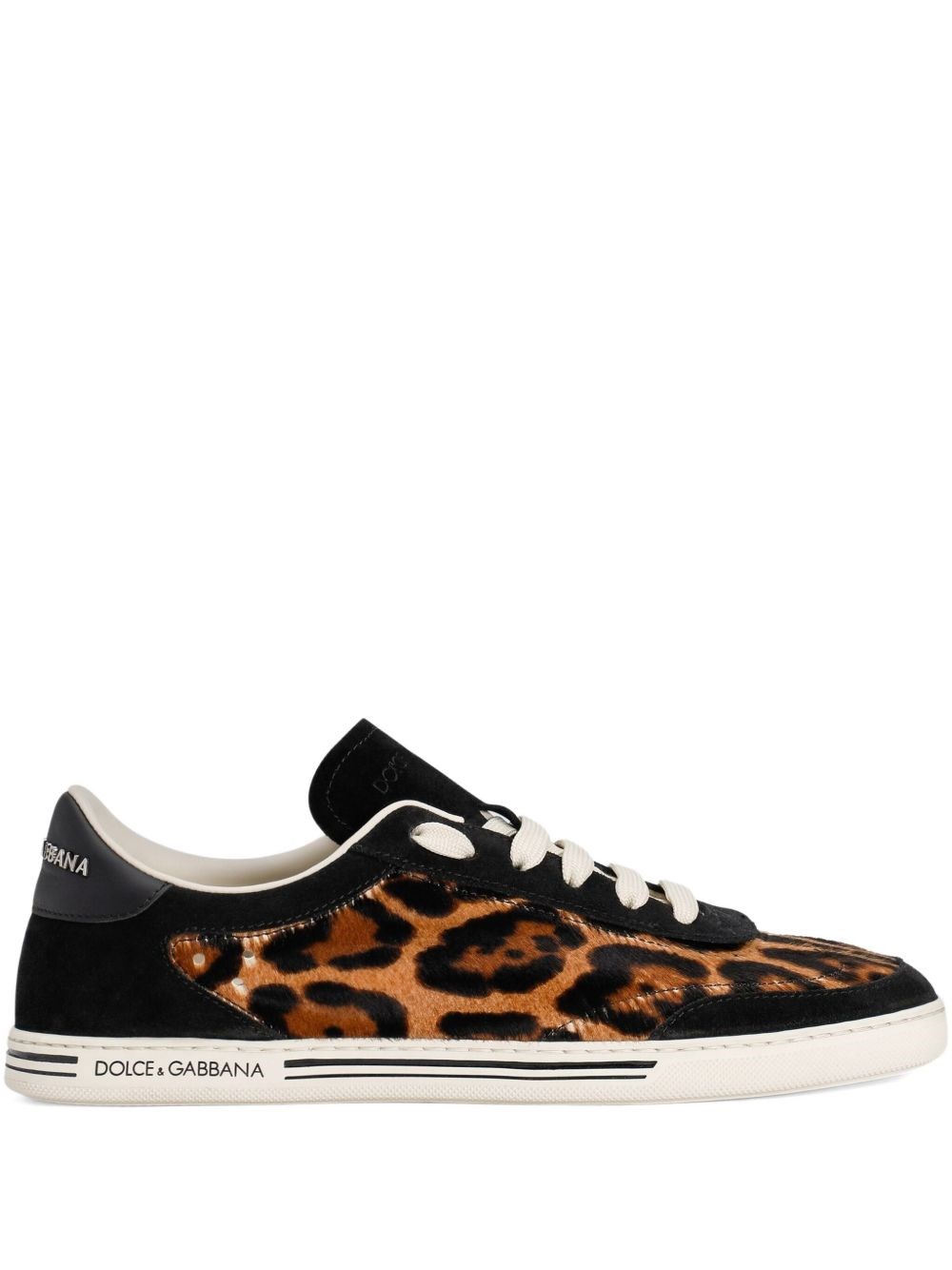 Dolce & Gabbana Saint Tropez Light Leather Sneakers In Brown