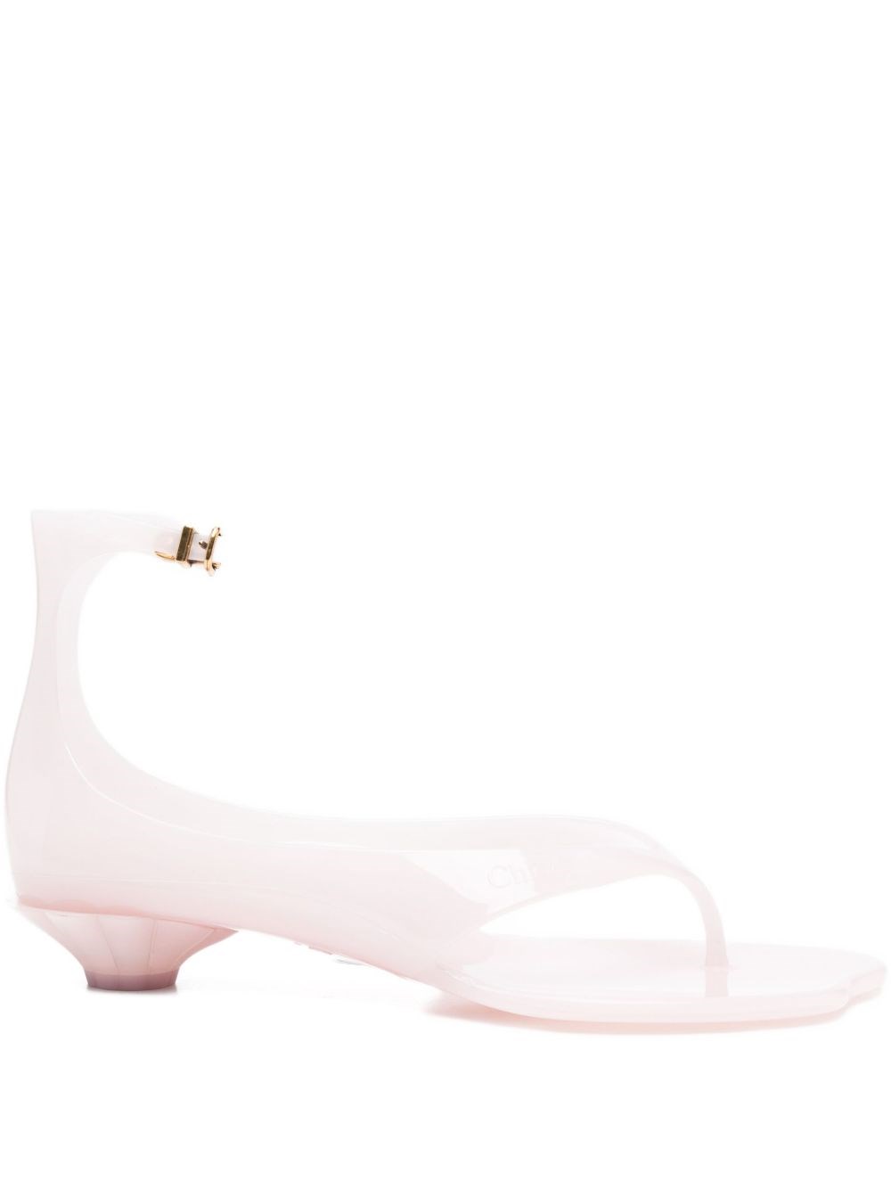 Chloé Strap Sandals Toe Transparent Design Ankle In Pink