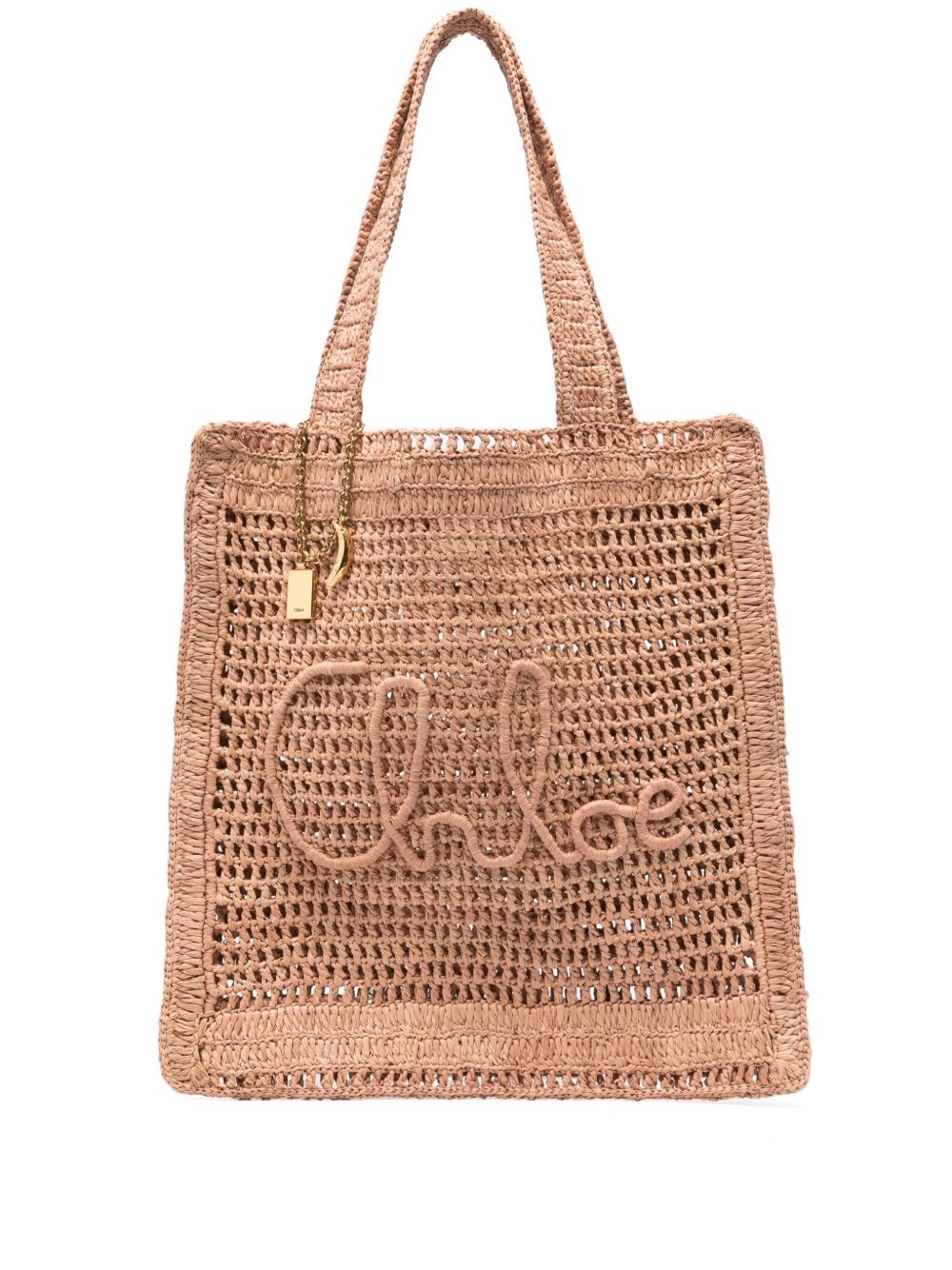 Chloé Chloè Summer Banana Rafia Tote In Sand