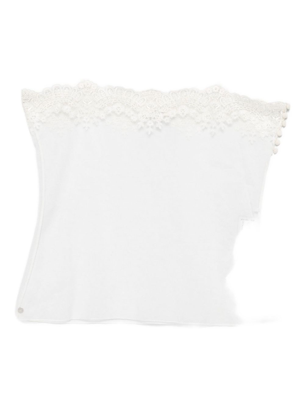 Chloé Sheer Lace Top Spaghetti Straps In White