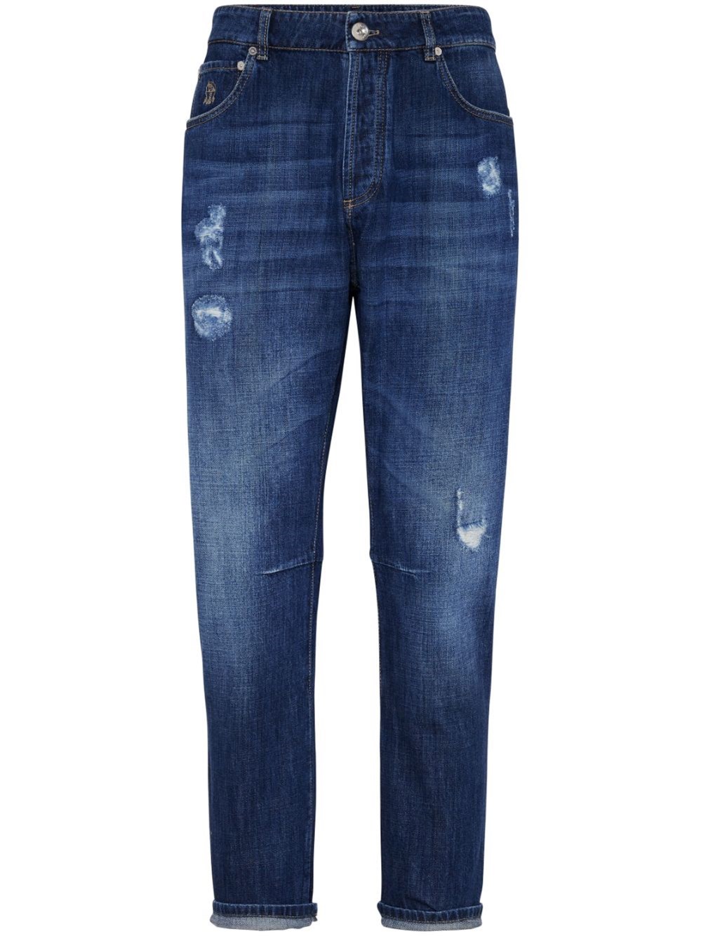 Denim Jeans With Tears - Brunello Cucinelli - Modalova