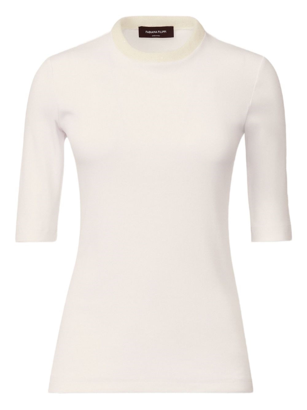 Fabiana Filippi Fitted Cotton Top Ribbed Texture In White