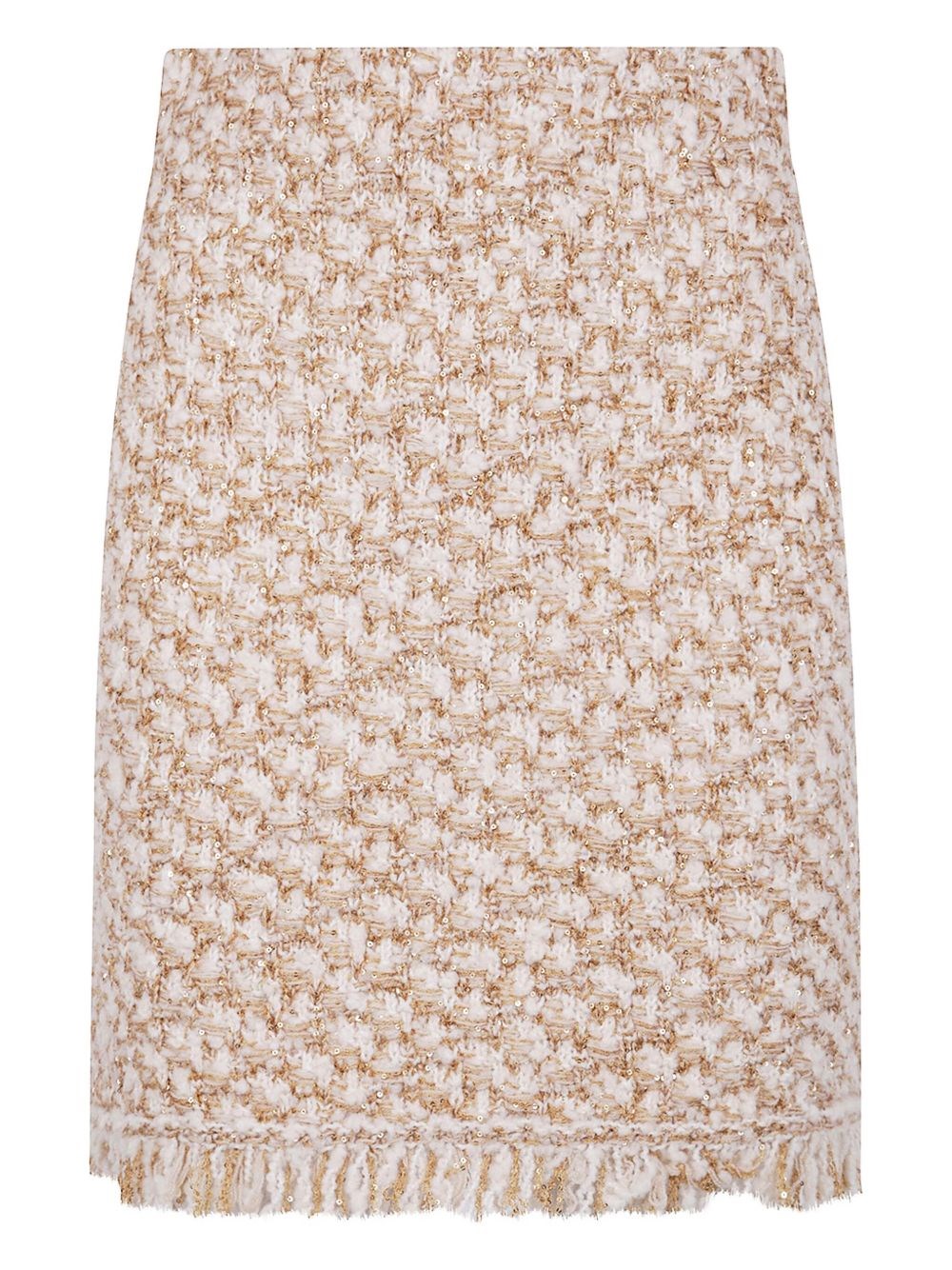 Fabiana Filippi Textured Midi Skirt With Fringe And Sequins In Multi