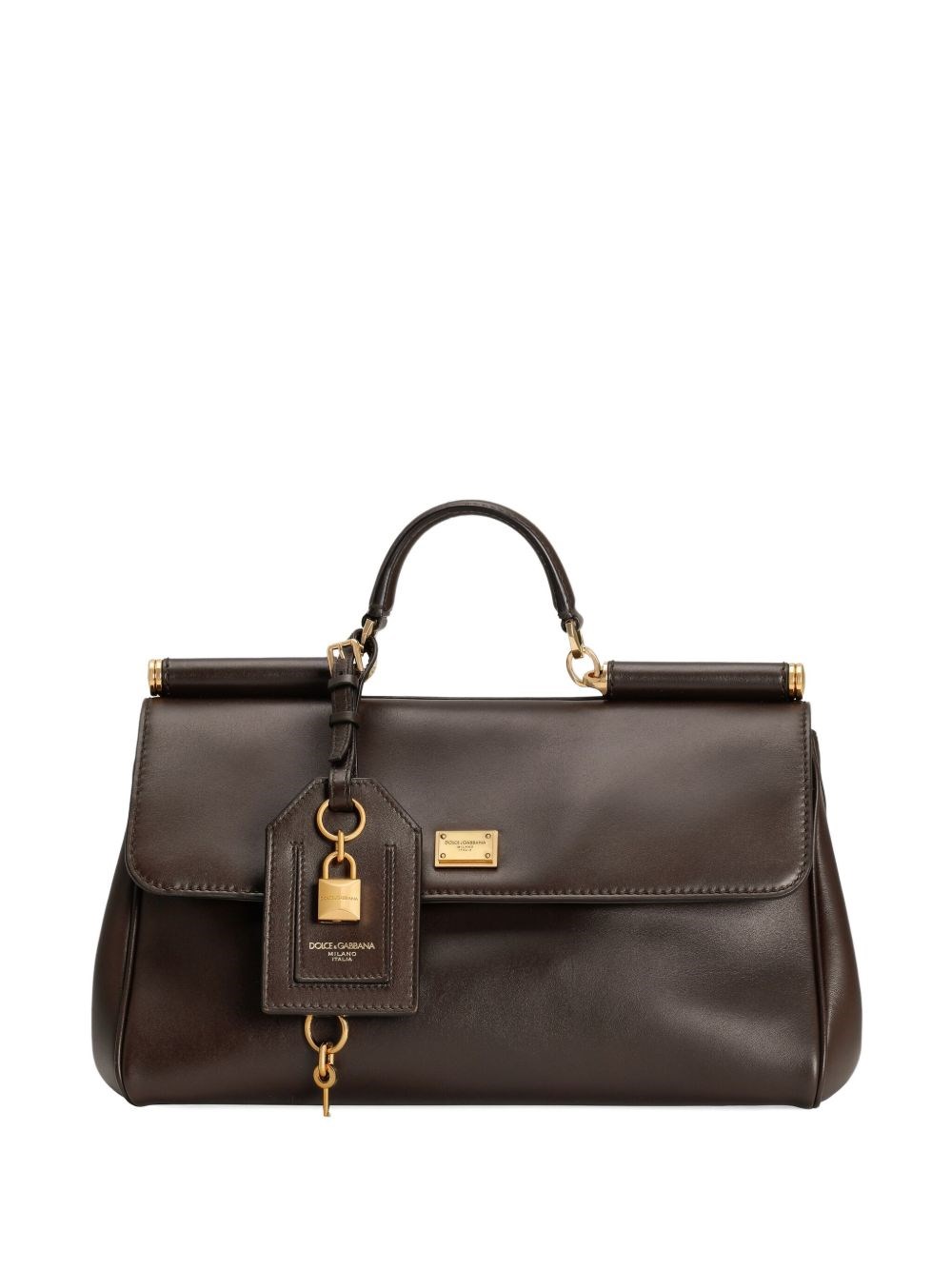 Dolce & Gabbana Sicily Soft Leather Handbag In Brown