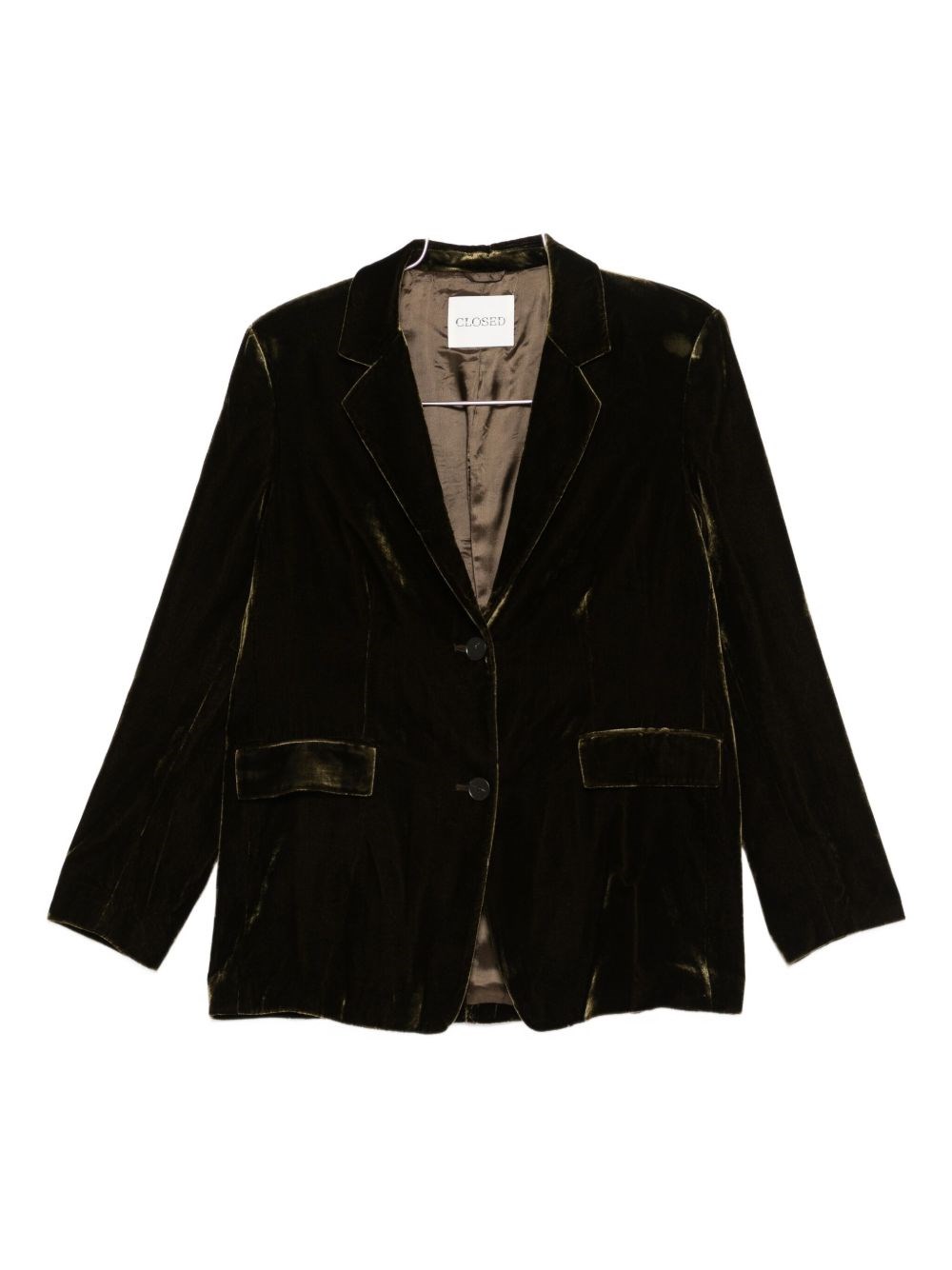 Closed Velvet Single-breasted Jacket In Green