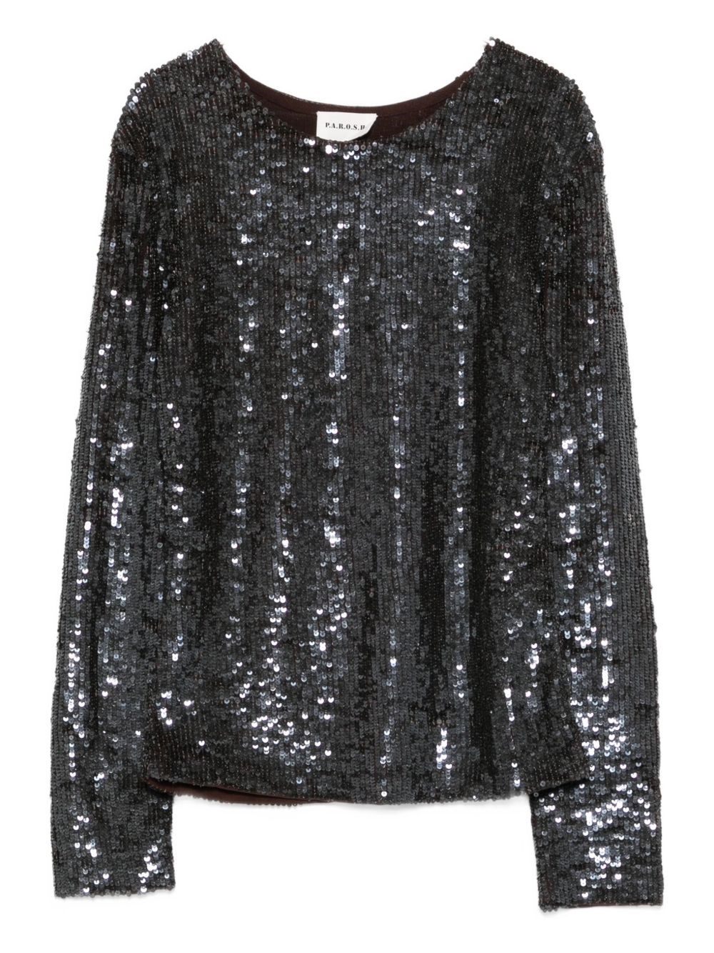 P.a.r.o.s.h Parosh Sequined Top In Brown