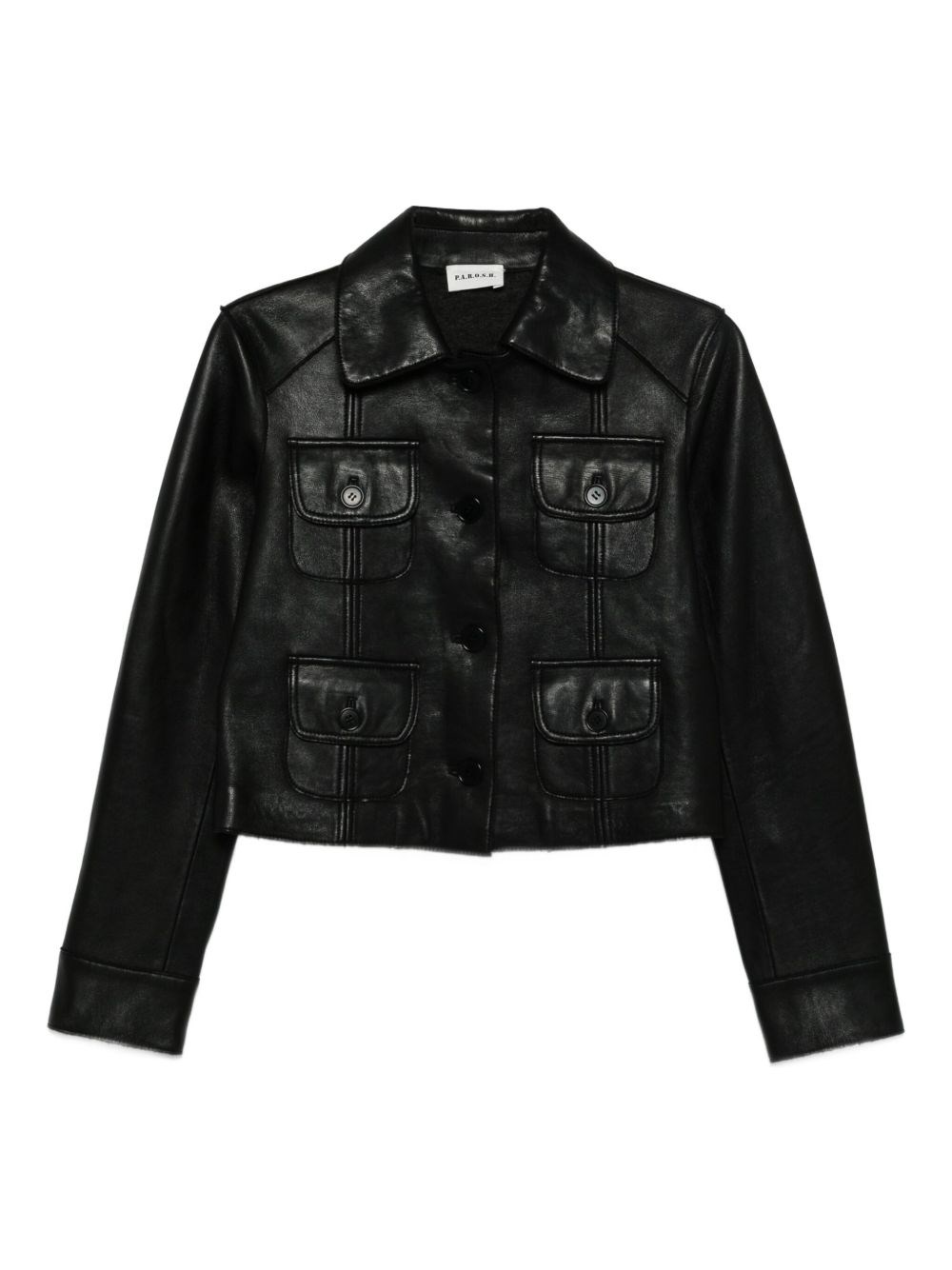 P.a.r.o.s.h Parosh Leather Jacket In Black