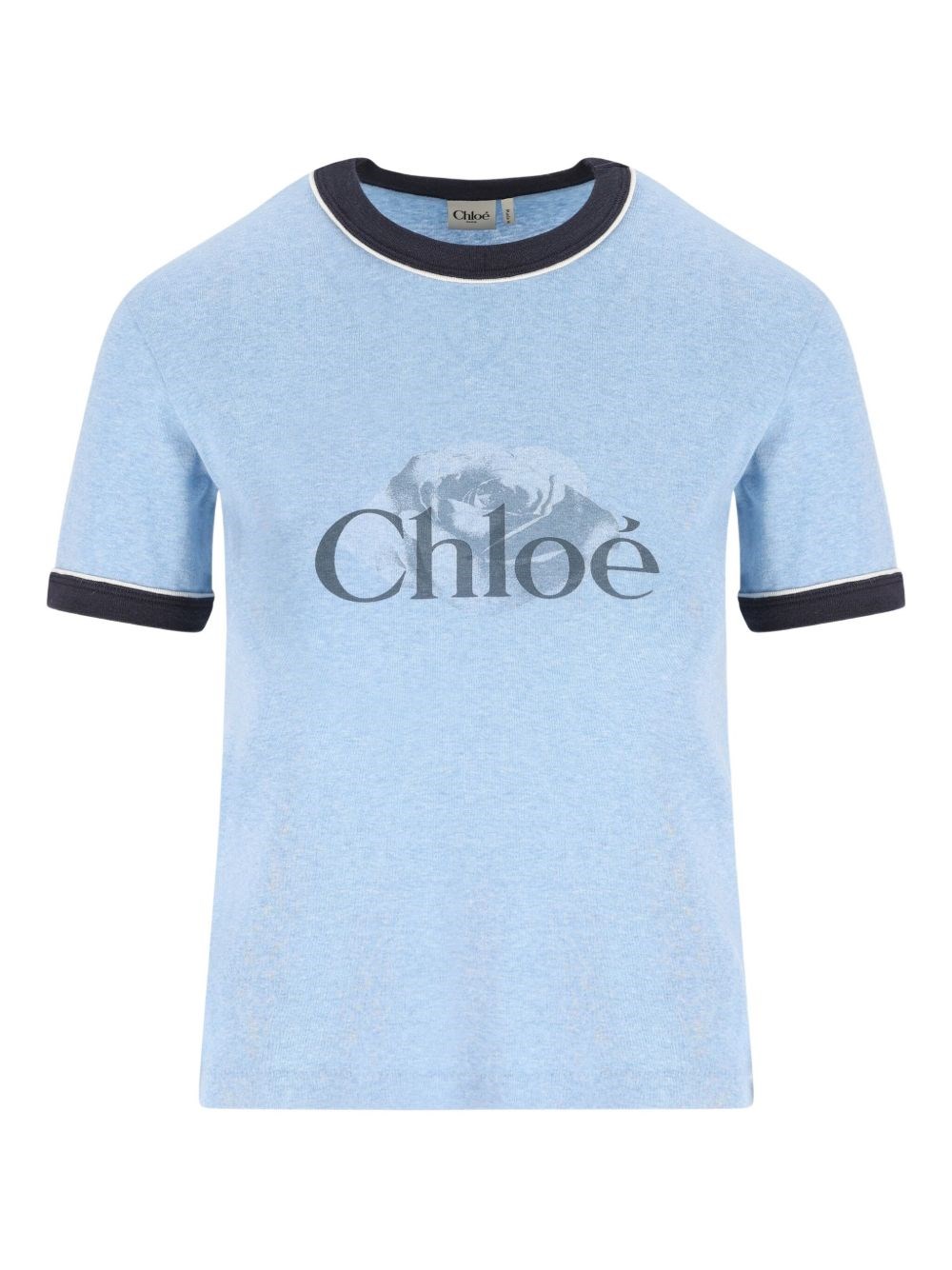 Chloé Chloè Logo Cotton T-shirt In Blue