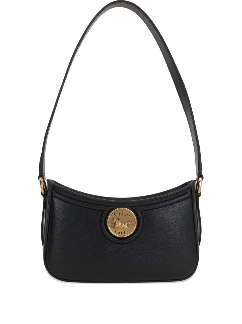 Chloé Black Horse Medal Shoulder Bag In Black