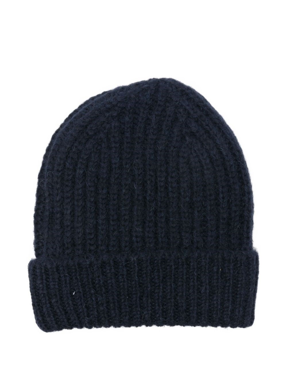 Closed Ribbed-knit Beanie Hat In Blue