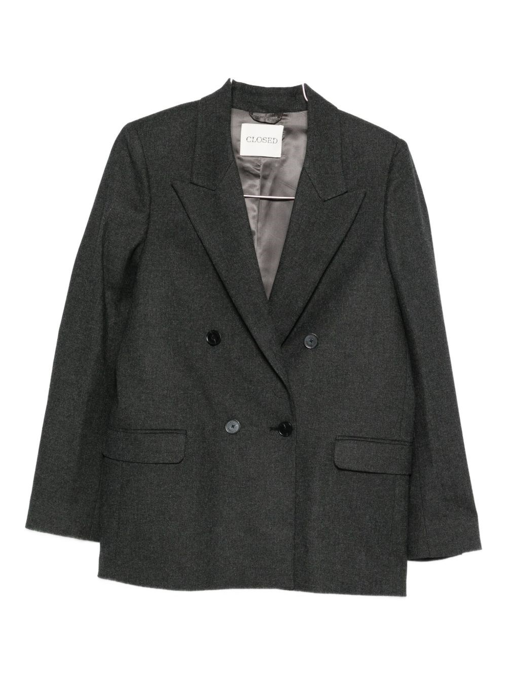Closed Wool Blend Double-breasted Jacket In Gray
