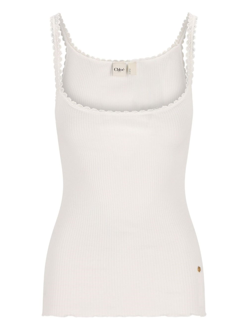 Chloé Cotton Tank Top In White