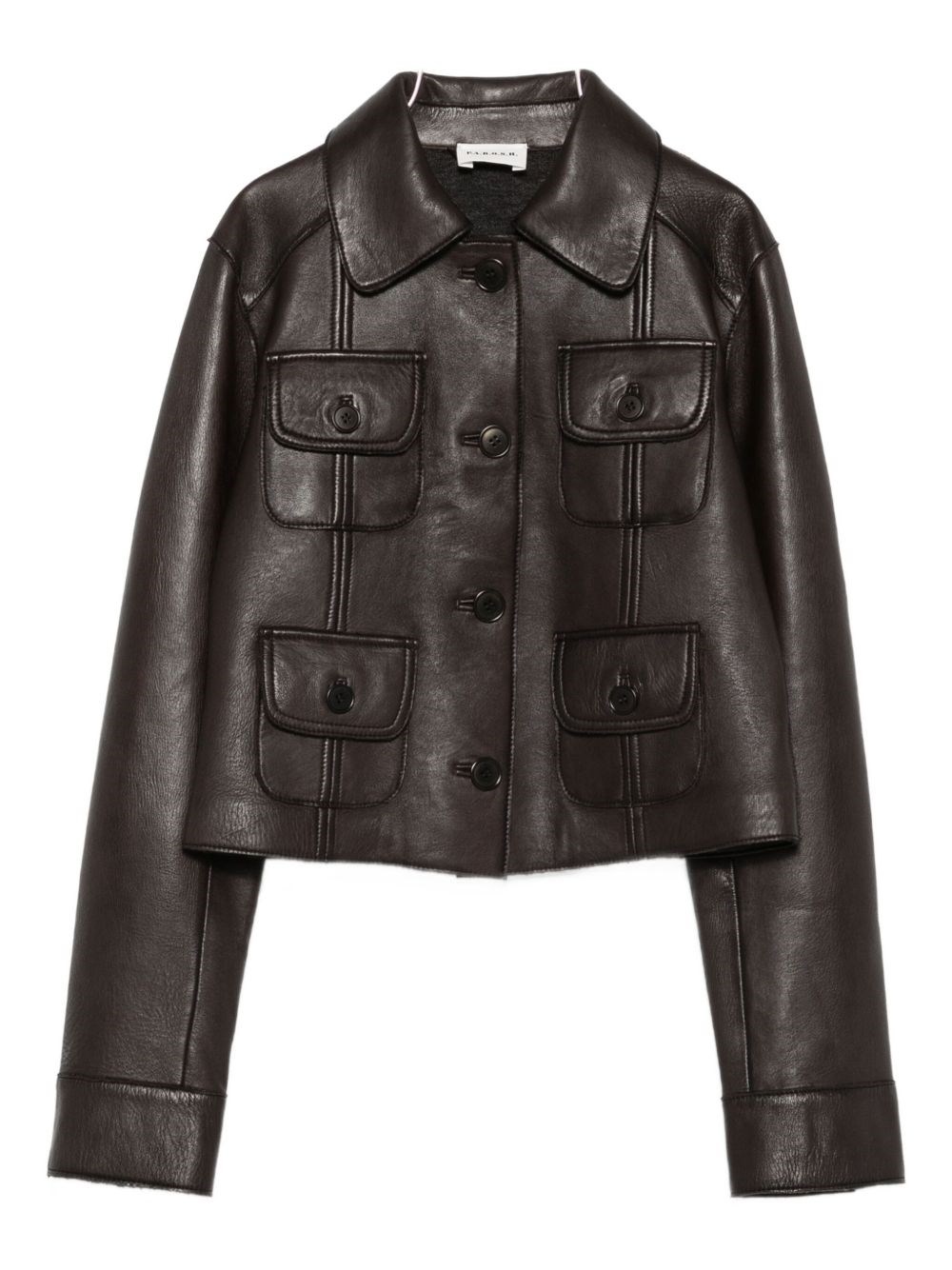 P.a.r.o.s.h Parosh Leather Jacket In Brown