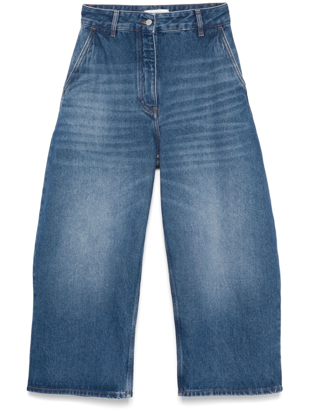 Studio Nicholson Wide Crop Denim Clothing In Blue