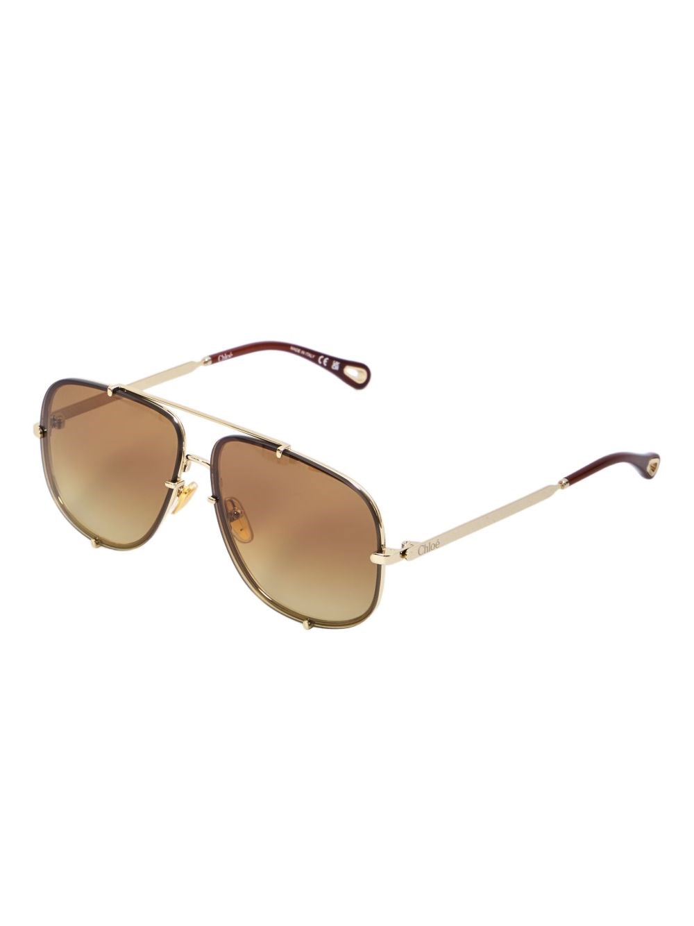 Chloé Aviator Teardrop Gradient Sunglasses In Gold