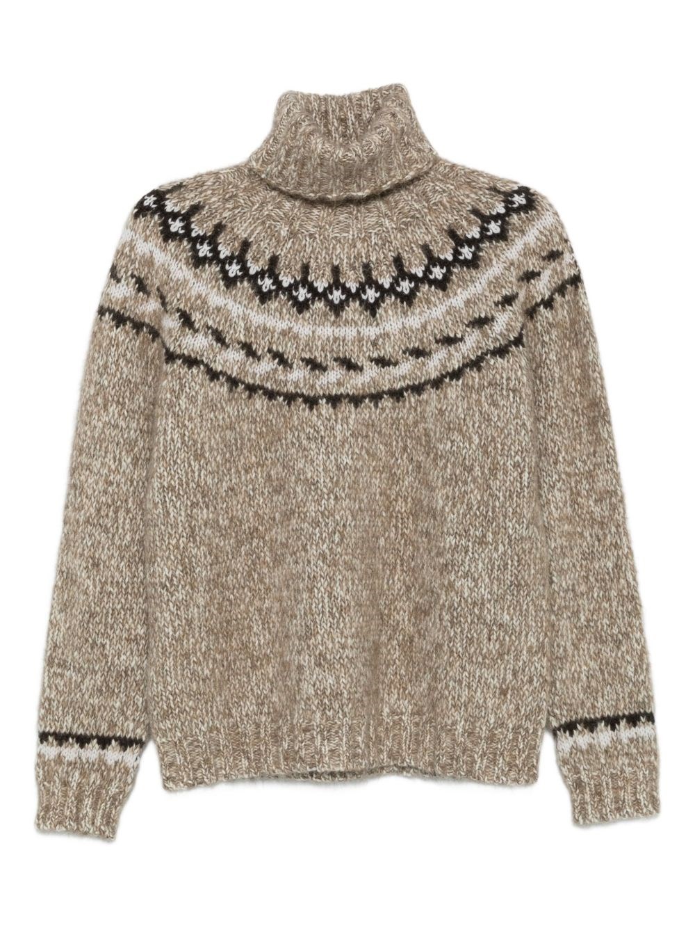 P.a.r.o.s.h High Neck Knitwear With Fair Isle Design In Brown