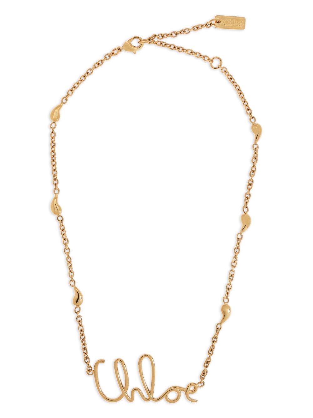 Chloé Women Chloe Iconic Logo Firma Collana In Gold